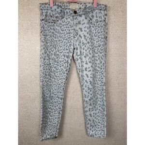 Current/Elliott "The Stiletto" Bleached Out Leopard Print Skinny Ankle Jeans 30